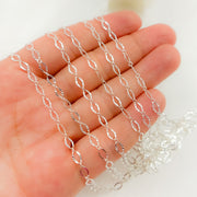 Sterling Silver Diamond Cut Oval Cable Link Chain